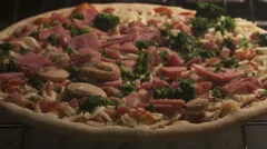 Time Lapse Pizza With Ham And Mushrooms