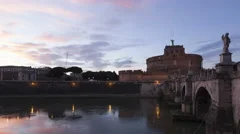 4K Time Lapse Zoom Out Rome Castel Sant Angelo