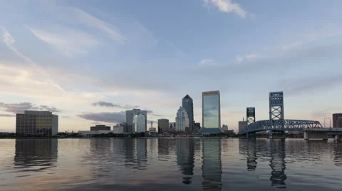 4K Time Lapse Sunset Skyline Jacksonville Florida