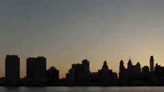 4K Time Lapse Pan Shot Sunset Philadelphia Skyline