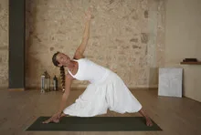 Yoga excercise indoor in a room