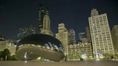 Timelapse Chicago Cloud Gate Night