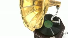 Vintage Gramophone Playing A Record