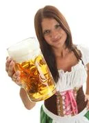 Girl Cheering With Oktoberfest Beer