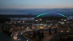 Seattle Sunset Interstate Traffic