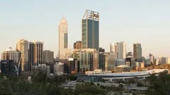 Perth 4K Time Lapse Twilight To Night Zoom Out (Editorial)
