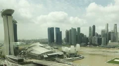 Timelapse Singapore Skyline Aerial View Close Up