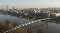 4K Time Lapse Close Up Aerial View Frankfurt River Main