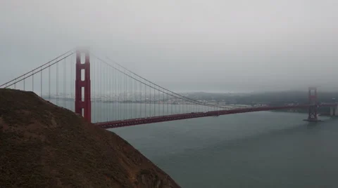 4K Time Lapse Golden Gate Bridge With Fog
