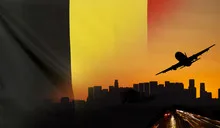 Belgium fabric Flag Travel and Transport Concept