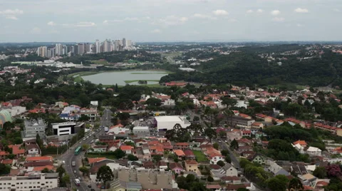 4K Timelapse Curitiba Aerial View Zoom Out
