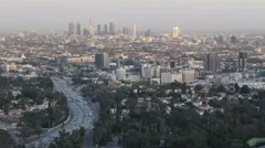 4K Timelapse Tilt Up Los Angeles Skyline At Dusk