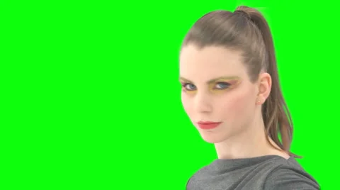 Greenkey Woman With Demanding Look