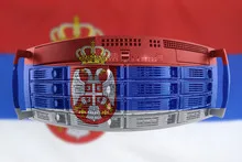 Server Country Concept with Flag of Serbia