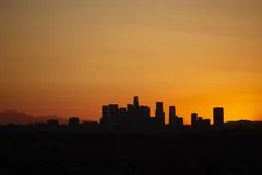 Sunrise With Heat Haze Of Downtown