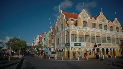 Busy Street Promenade Willemstad, Curacao (Editorial)