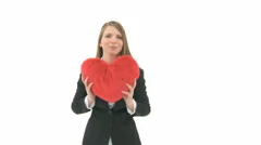 Woman Throws Heart Away Into Camera