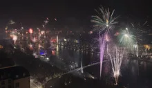Grand Firework aerial New Years Eve