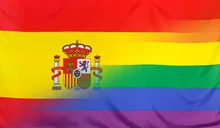 Rainbow Flag merged with Flag of Spain