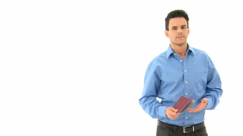Man Is Holding Passport In His Hand