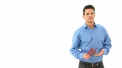 Man Is Holding Passport In His Hand