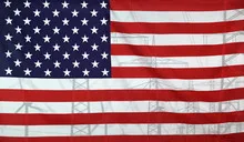 Energy Concept USA Flag with power pole