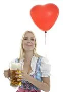 Woman In Dirndl With Balloon