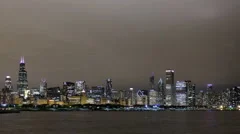 4K Time Lapse Chicago Skyline Night