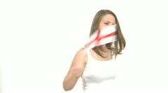 Woman Dances With English Flag