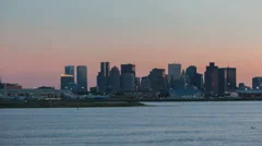 Time Lapse Boston Airport Skyline Sunset