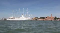 Passing A Boat In Venice