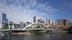 4K Time Lapse Melbourne Seafarers Bridge Yarra River