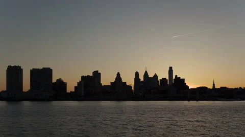 4K Time Lapse Sunset Philadelphia Skyline