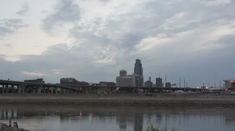 4K Time Lapse Omaha Skyline Sunset