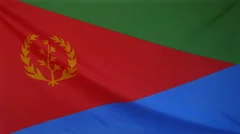 Eritrea Flag Real Fabric Close Up 4K
