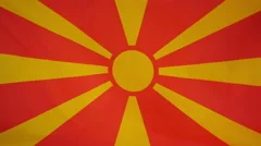 Slowmotion Real Textile Flag Of Mazedonia