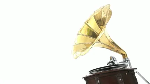 Vintage Gramophone Playing A Record