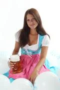 Bavarian Waitress Holding A Beer Mug