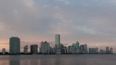 4K Time Lapse Miami Skyline Tilt Shot