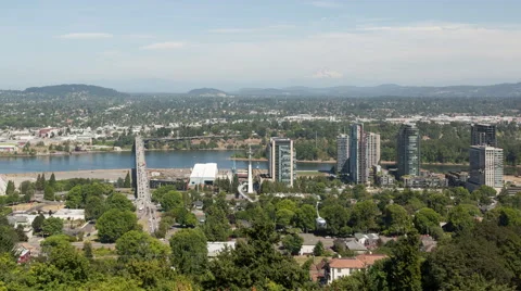 4K Time Lapse Aerial Portland Close Up