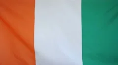Ivory Coast Flag Real Fabric Close Up 4K