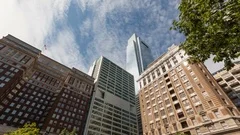4K Timelapse Wide Angle Philadelphia Skyscrapers