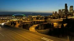 Seattle Sunset Interstate Traffic
