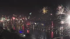 4K Time Lapse Pan And Tilt Shot Grand Firework Aerial New Years Eve