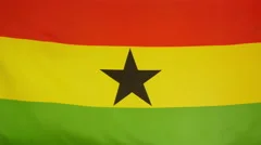 Ghana Flag Real Fabric Close Up 4K