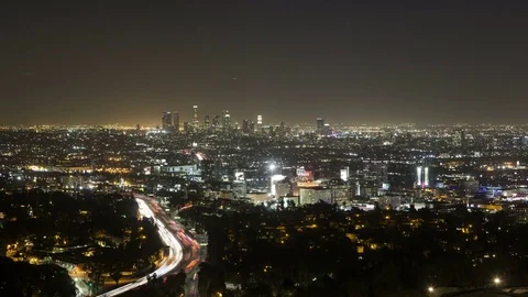 4K Time Lapse Zoom In Los Angeles View (Editorial)