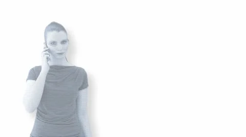 Woman Hologram Talking On Phone