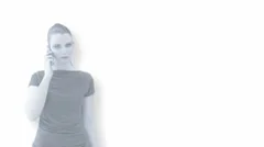 Woman Hologram Talking On Phone