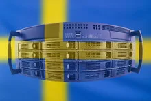 Server Country Concept with Flag of Sweden