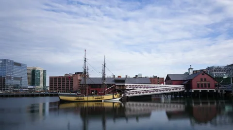 4K Time Lapse Close Up Boston Tea Party Museum